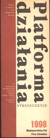 Ulotka. Platforma Działania – streszczenie. Dokument ONZ-tu. Tłumaczenie na polski: KARAT. 1