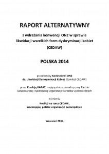 Raport alternatywny z wdrażania konwencji CEDAW w Polsce.